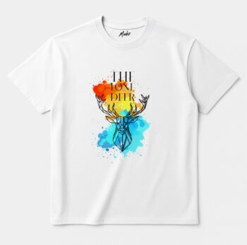 Oversize Fit Printed Short Sleeve T-shirt "The Lone Deer"