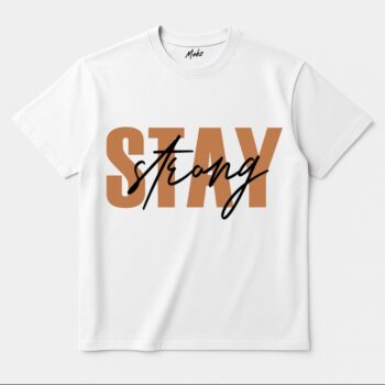 Oversize Fit Printed Short Sleeve T-shirt "STAY POSITIVE "