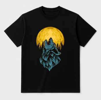 Oversize Fit Printed Short Sleeve T-shirt  "Wolf"