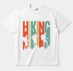 Oversize Fit Printed Short Sleeve T-shirt  "HIKING " white