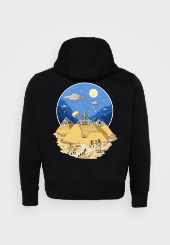 Printed Hoodie (Aliens Bulding Egyptian Pyramids)